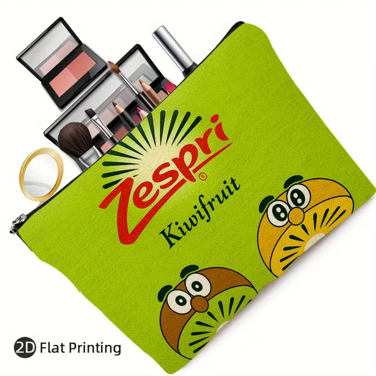 Kiwi Makeup Bag – Cute Zipper Pouch for Women & Jewelry Cosmetic Zipper Pouch PLUSH