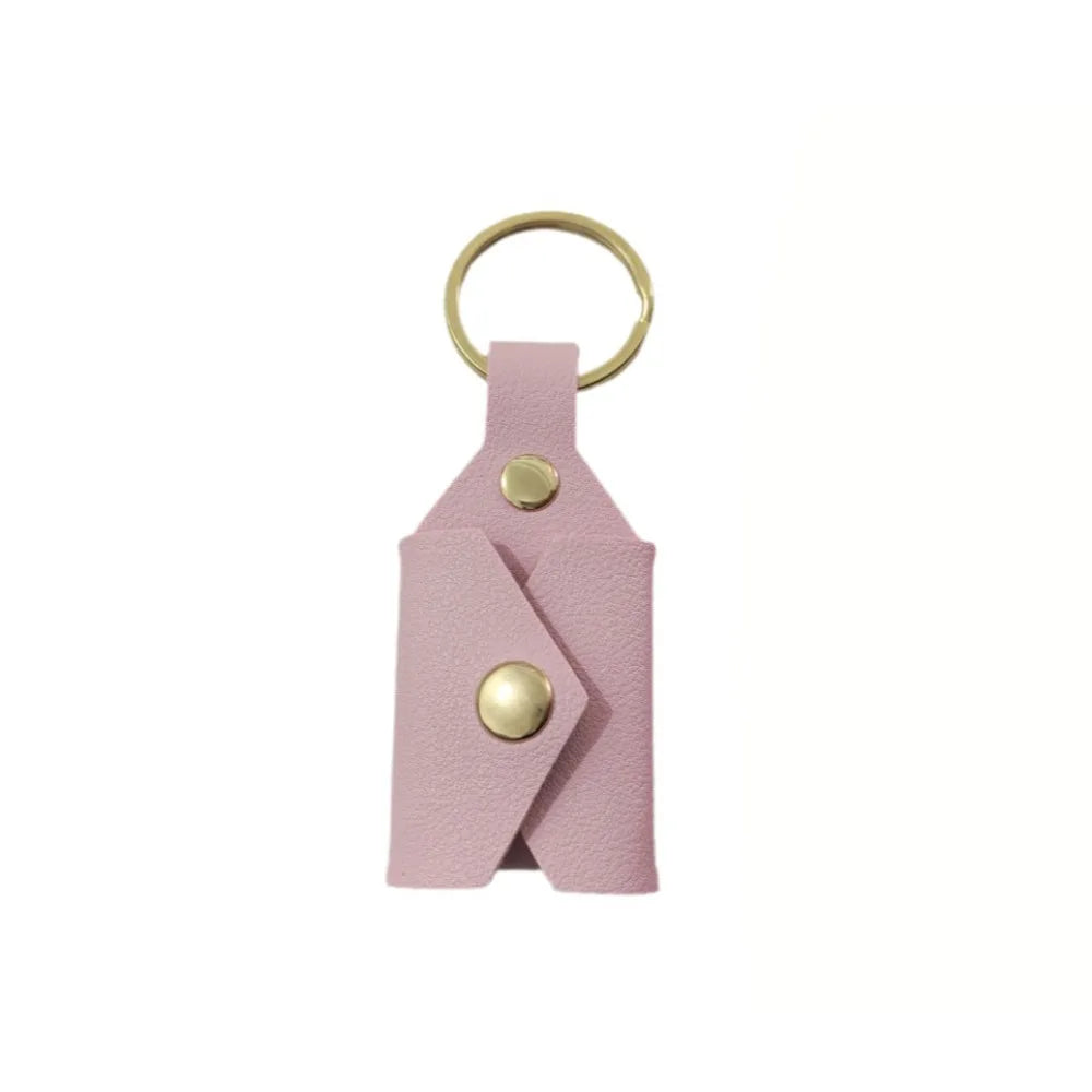 PU Leather Folding DIY Photo Keychain – Personalized Keyring Photo Keychain PLUSH Pink