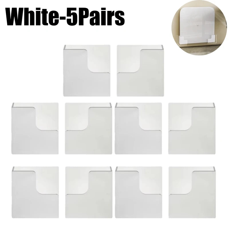 No-Drill Wall Mount Scale Holder – Adhesive Storage Rack Scale Wall Bracket PLUSH White-5Pairs