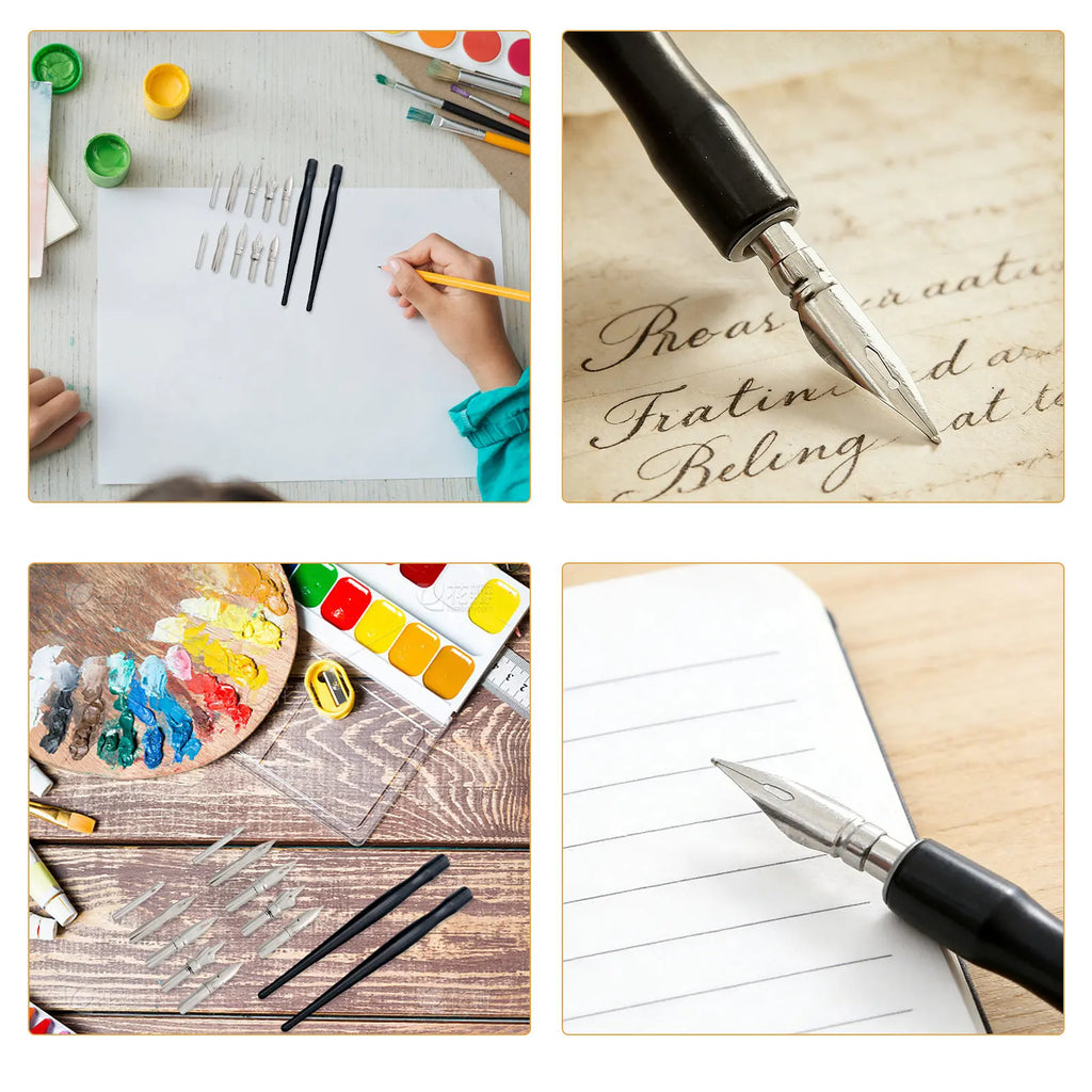 Cartoon Dip Pen Set – 2 Holders & 10 Nibs | Manga & Calligraphy Dip Pen Set PLUSH