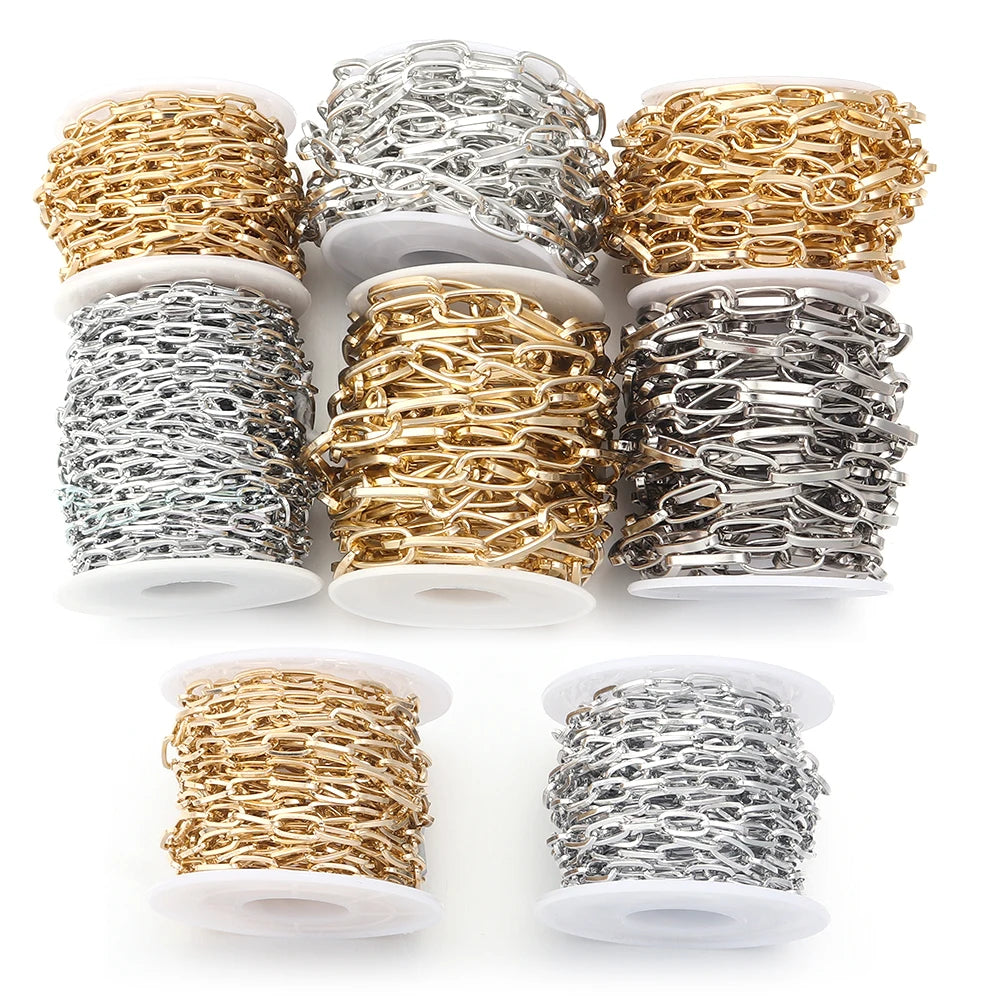 5 Yards Aluminum Cable Chain Gold Silver – DIY Jewelry Making Jewelry Chain PLUSH