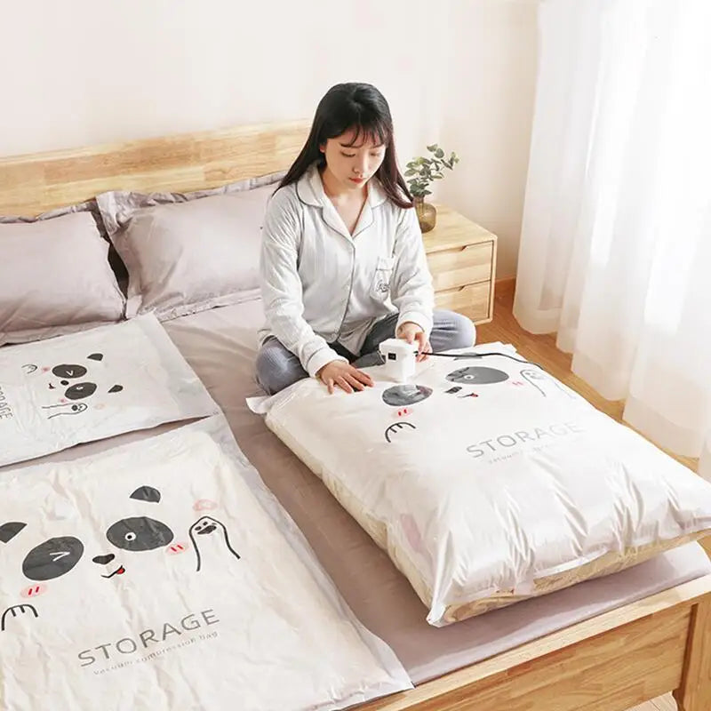 Reusable Vacuum Compression Bags for Clothes & Travel Vacuum Storage Bags PLUSH
