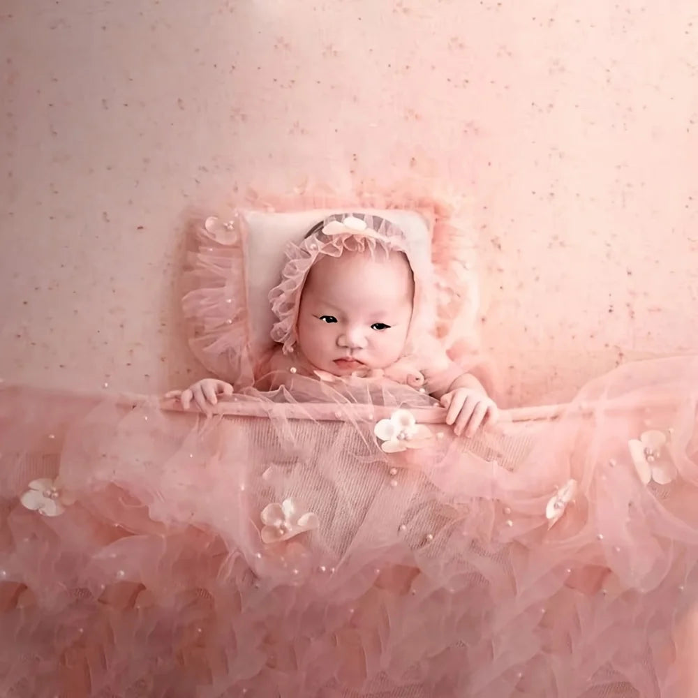 Newborn Photography Props – Lace Hat & Posing Pillow Set Newborn Photo Props PLUSH