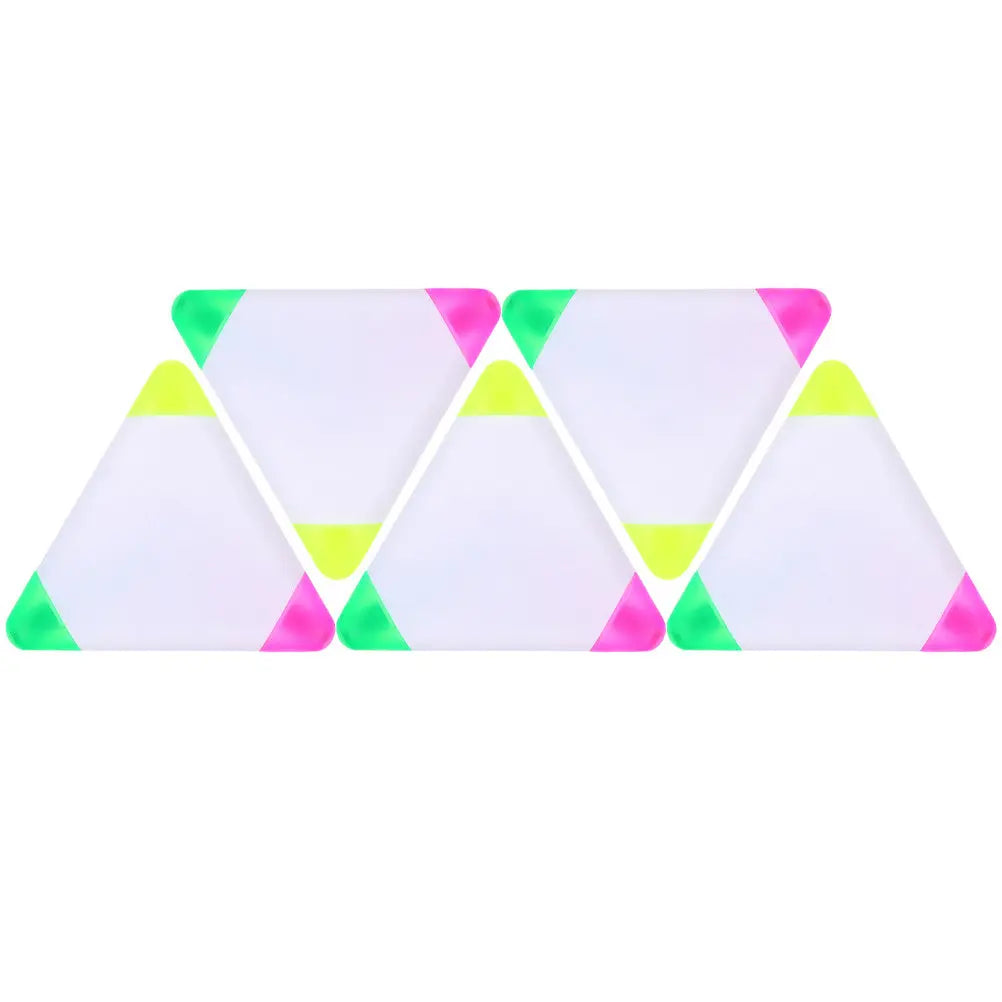 5pcs Triangle Highlighters – Multicolor Fluorescent Marking Pens Highlighter Pen Set PLUSH