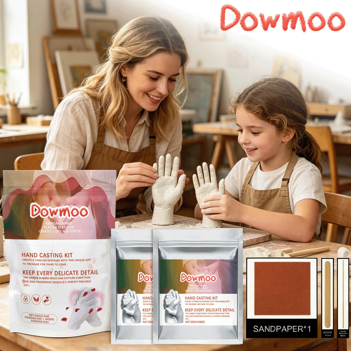 DIY Hand & Foot Mold Casting Kit – 3D Clone Plaster Gift Mold Casting Kit PLUSH