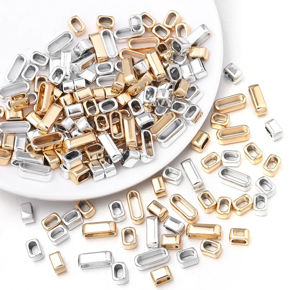 10pcs Alloy Rectangle Large Hole Spacer Beads – DIY Jewelry Jewelry Spacer Beads PLUSH