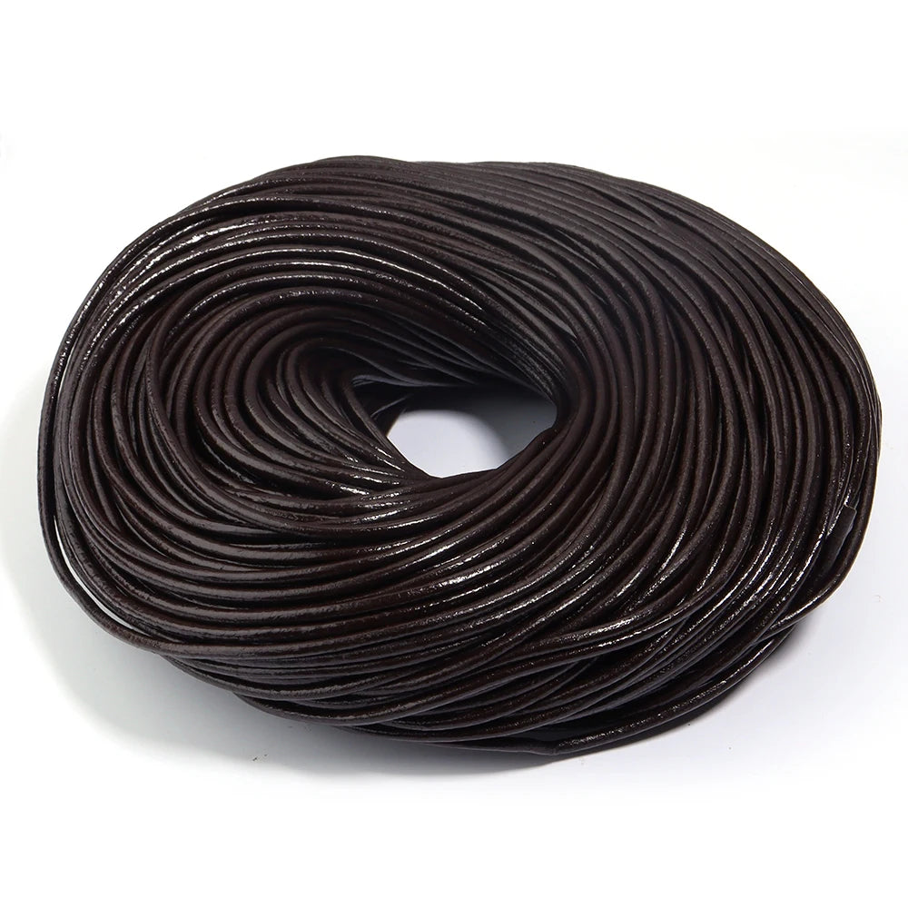 Genuine Cow Leather Cord Round Rope – DIY Jewelry 2-5 Yards Leather Jewelry Cord PLUSH Mocha Brown 1mm x 5yards