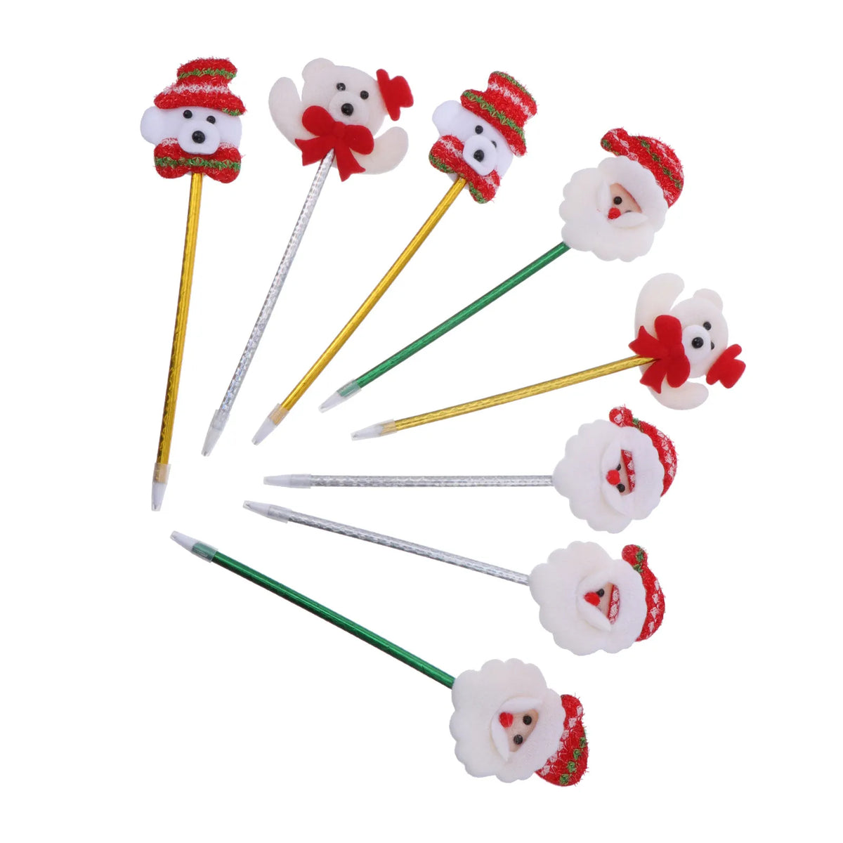8-Pack Luminous Christmas Ballpoint Pens – Glow Xmas Gift Set Novelty Ballpoint Pens PLUSH