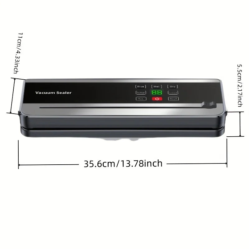 Portable Wireless Vacuum Food Sealer – Auto Mode & Digital Display Vacuum Food Sealer PLUSH