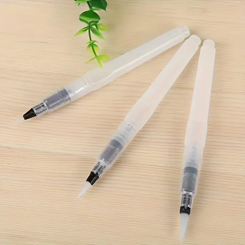 3-Pack Refillable Fine Tip Water Brushes for Watercolor & Art Water Brush Set PLUSH