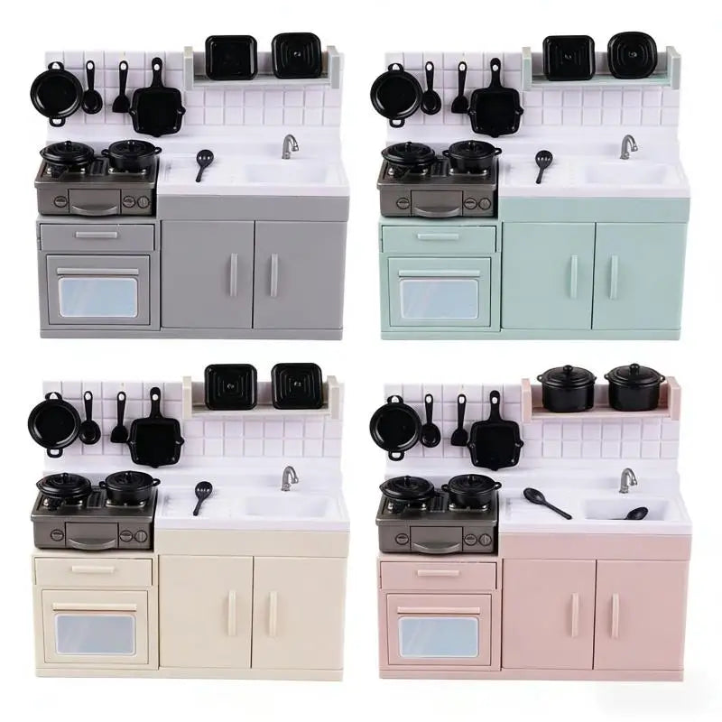 Mini Model Stove Kitchen Toy Set – 1/6 Scale Doll Playset Doll Kitchen Playset PLUSH