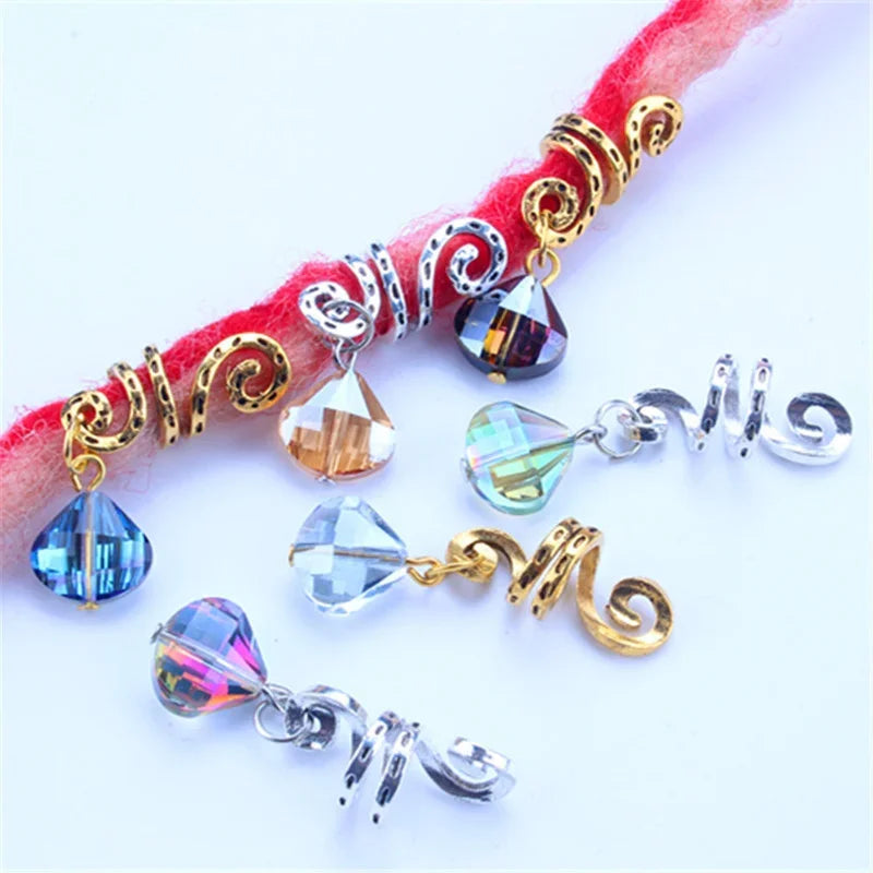 5pcs Hollow Flower Hair Cuffs – Dreadlock Braid Rings & Tubes Hair Braid Cuffs PLUSH