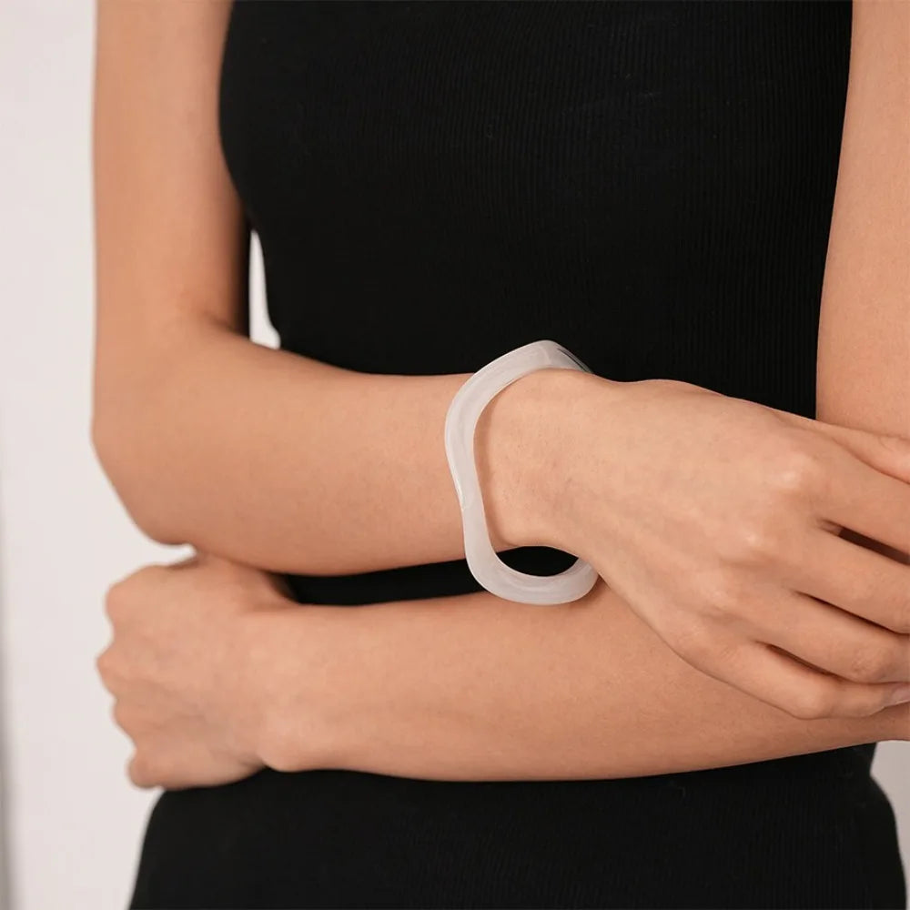 Bohemian Wide Acrylic Bangle – Jelly Color Retro Cuff Bracelet Acrylic Bangle Bracelet PLUSH