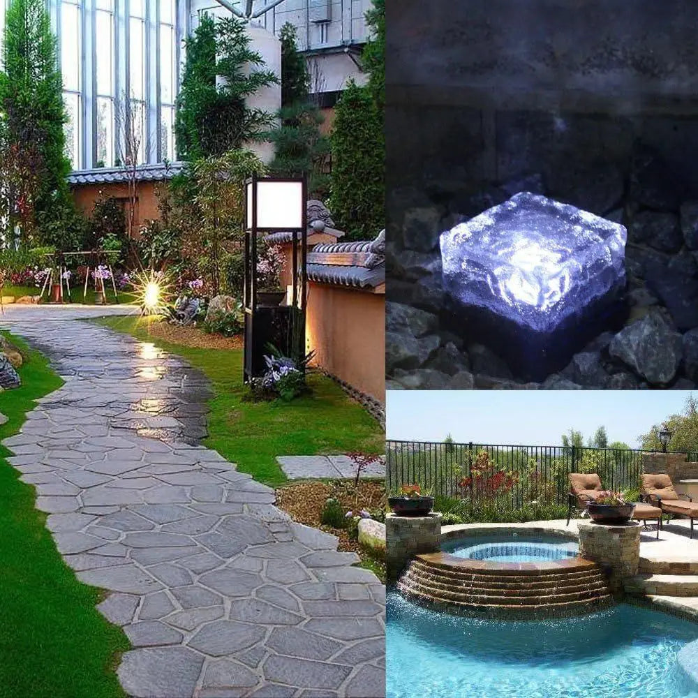 Solar Ice Cube Glass Block Light – Outdoor Garden Path Lamp Solar Garden Light PLUSH