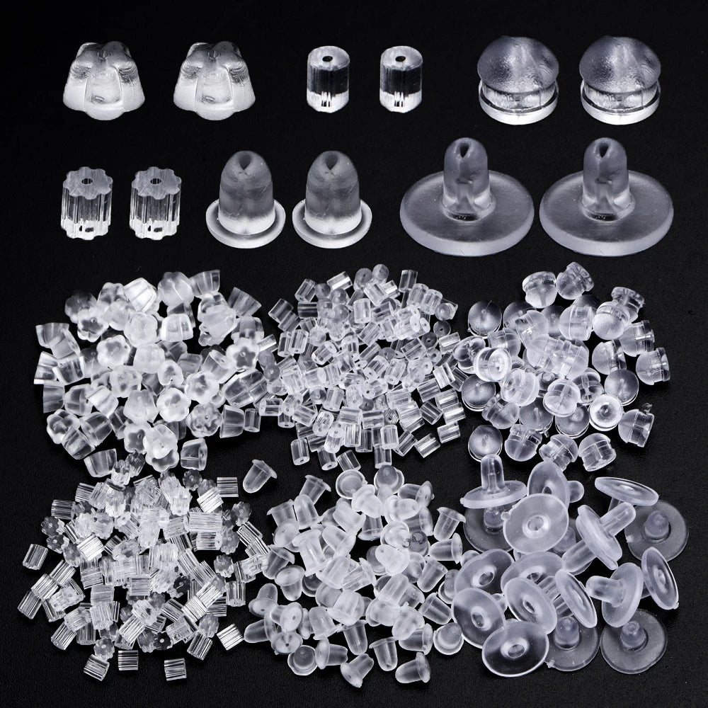 200-500pcs Silicone Earring Backs Stoppers – DIY Jewelry Making Earring Jewelry Findings PLUSH