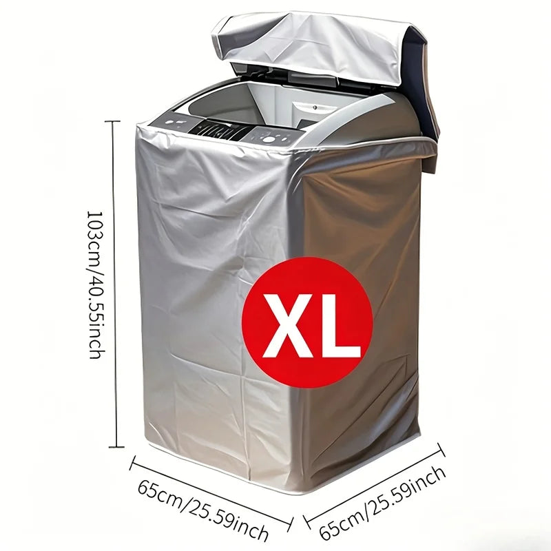 Gray Pulsator Washing Machine Cover with Zipper | 100% Polyester Appliance Cover PLUSH
