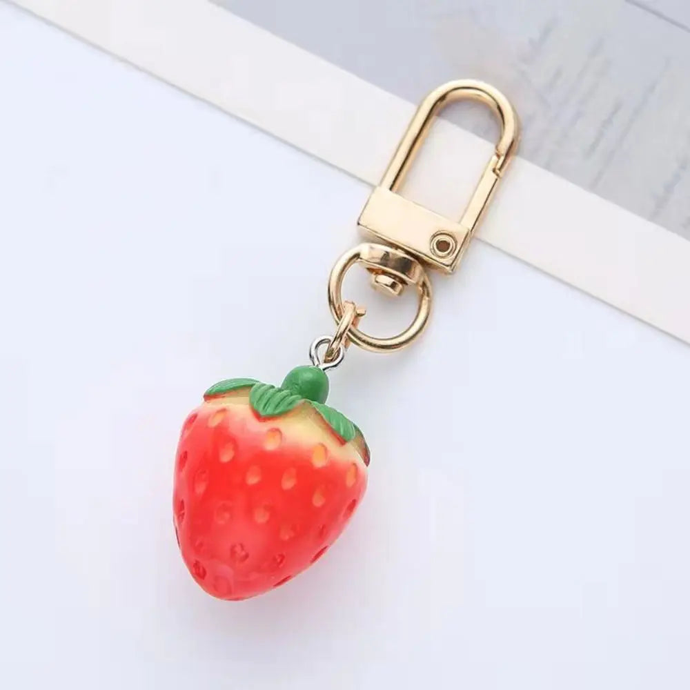 Strawberry Heart Keychain – Cute Red Fruit Key Charm & Bag Pendant Fashion Keychain PLUSH F