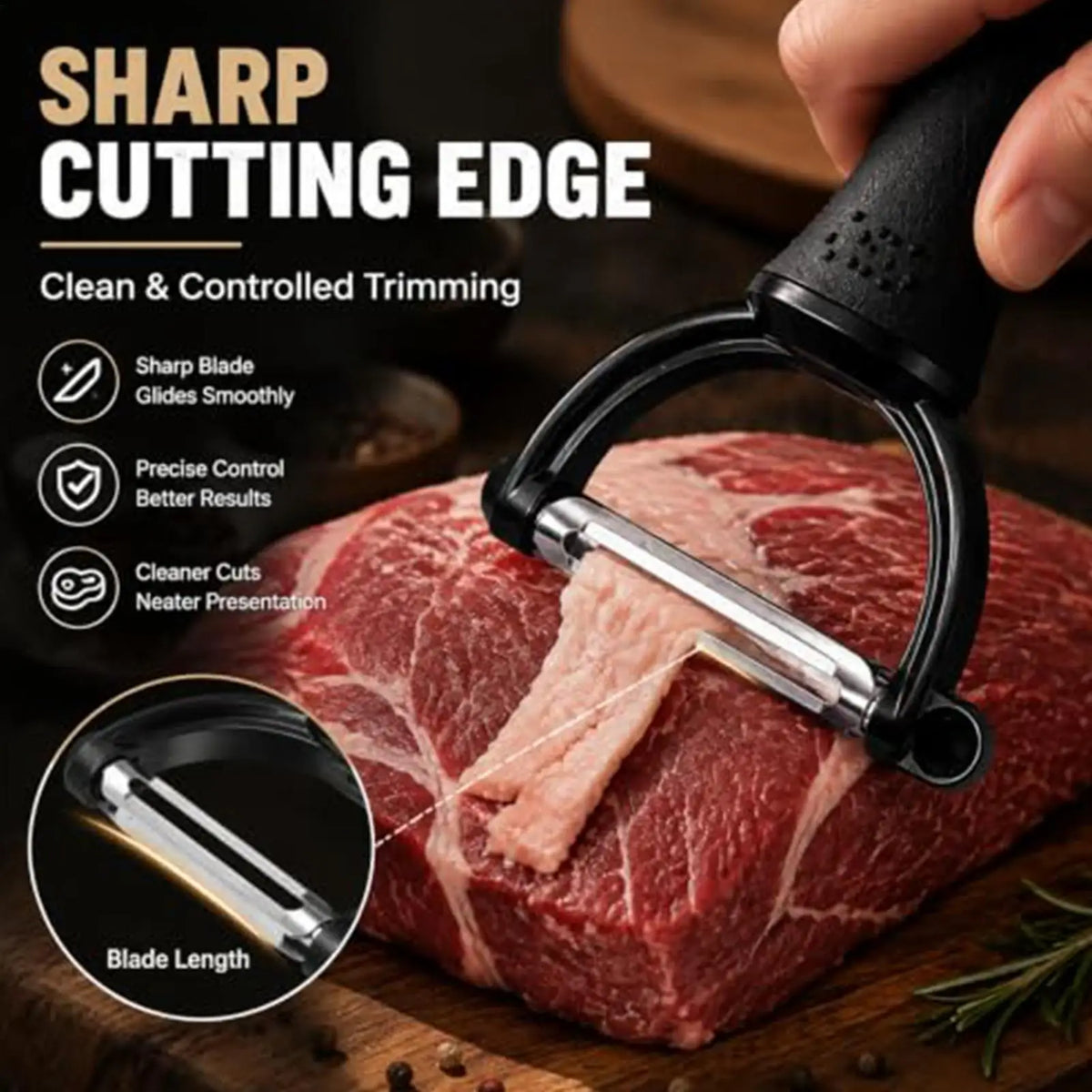 Handheld Meat Fat Trimmer – Beef & Pork BBQ Kitchen Tool Meat Fat Trimmer PLUSH
