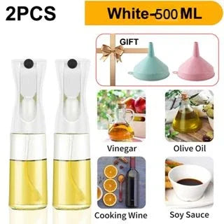Oil Spray Bottle for Kitchen & Air Fryer – 200/300/500ml Oil Spray Bottle PLUSH White-500ml-2PCS
