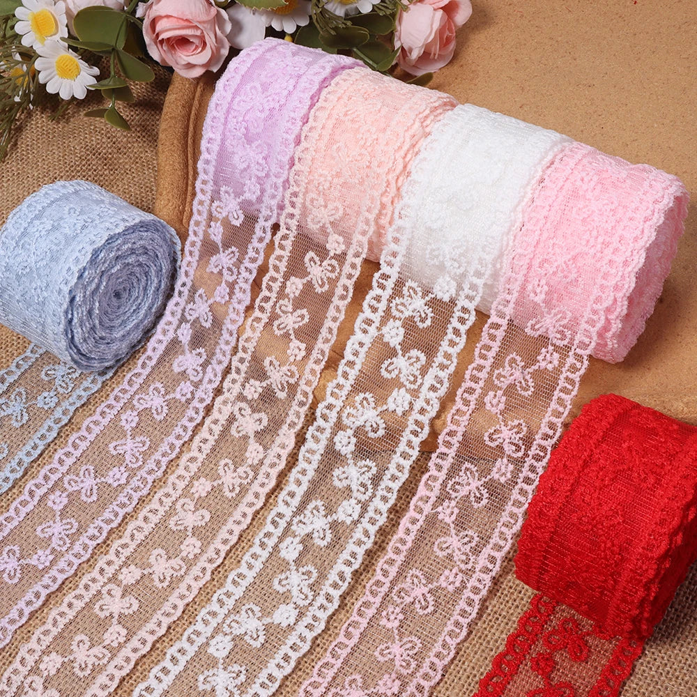 5 Yards Floral Embroidery Lace Trim Ribbon 4cm – DIY Craft Lace Trim Ribbon PLUSH