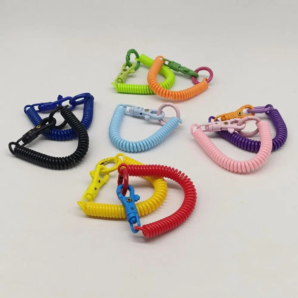 Stretchy Coil Spring Keychain Lobster Clasp | Anti-Lost Key Ring Spring Coil Keychain PLUSH