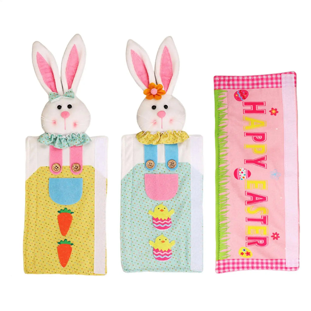Easter Bunny Fridge Handle Covers 3-Piece Non-Slip Set Appliance Handle Covers PLUSH