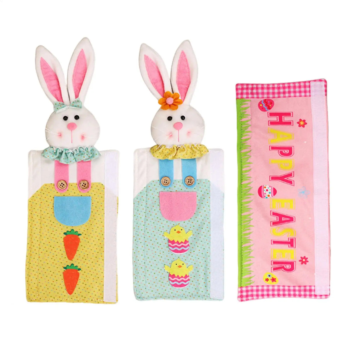 Easter Bunny Fridge Handle Covers 3-Piece Non-Slip Set Appliance Handle Covers PLUSH