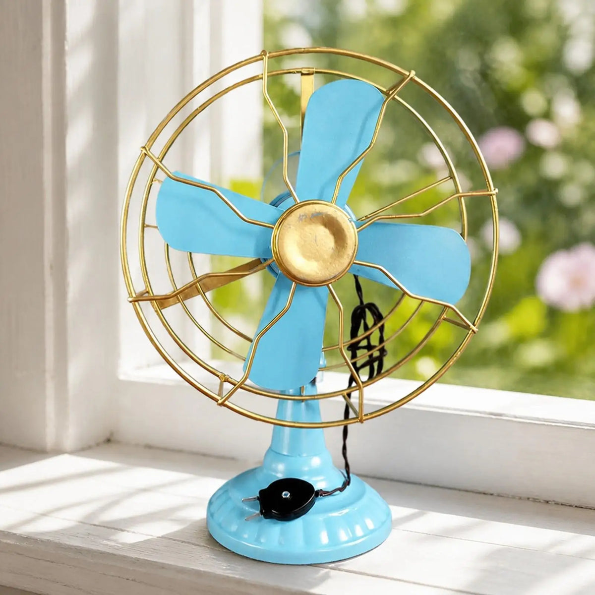 Retro Tinplate Electric Fan Figurine – Hand-Painted Décor Decorative Figurine PLUSH