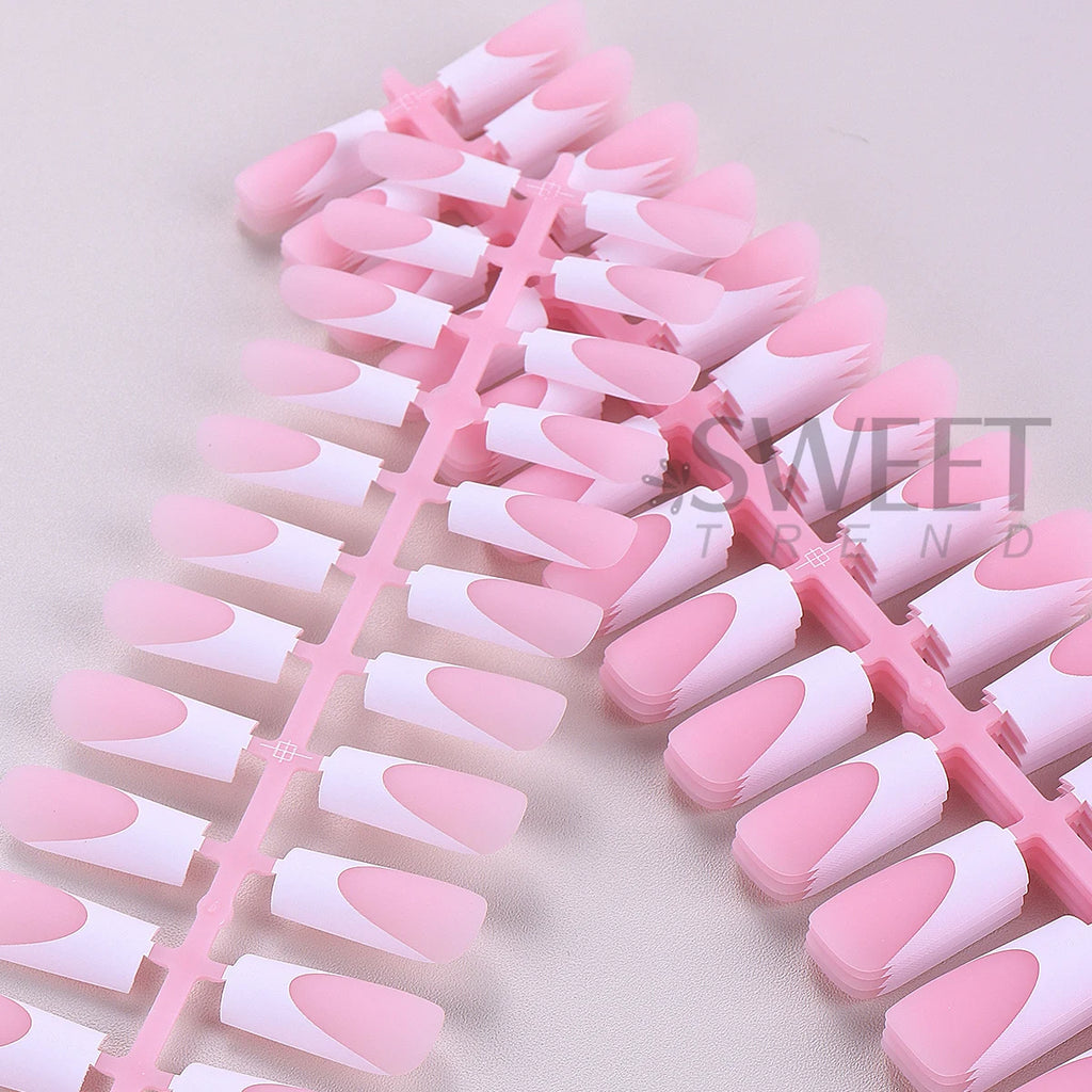 150/160pcs Matte Press On Nails Nude Pink French Tips Press On Nail Tips PLUSH