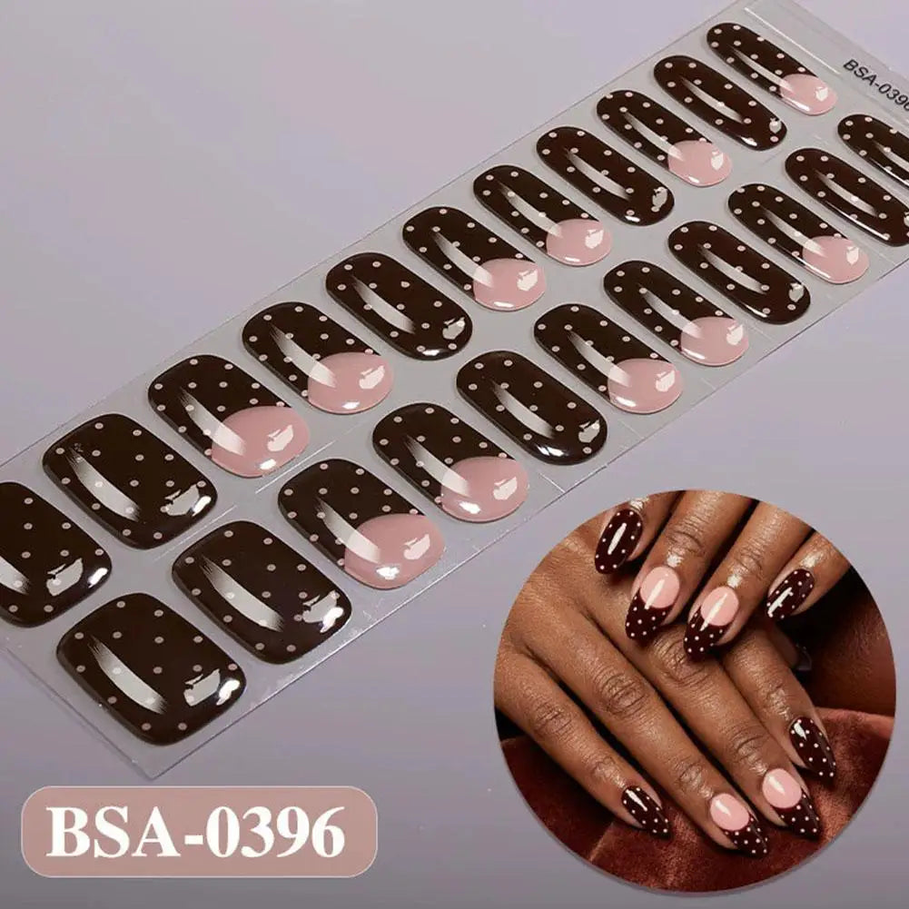 Polka Dot Gel Nail Strips – Waterproof Full Cover Nail Wraps Gel Nail Wraps PLUSH