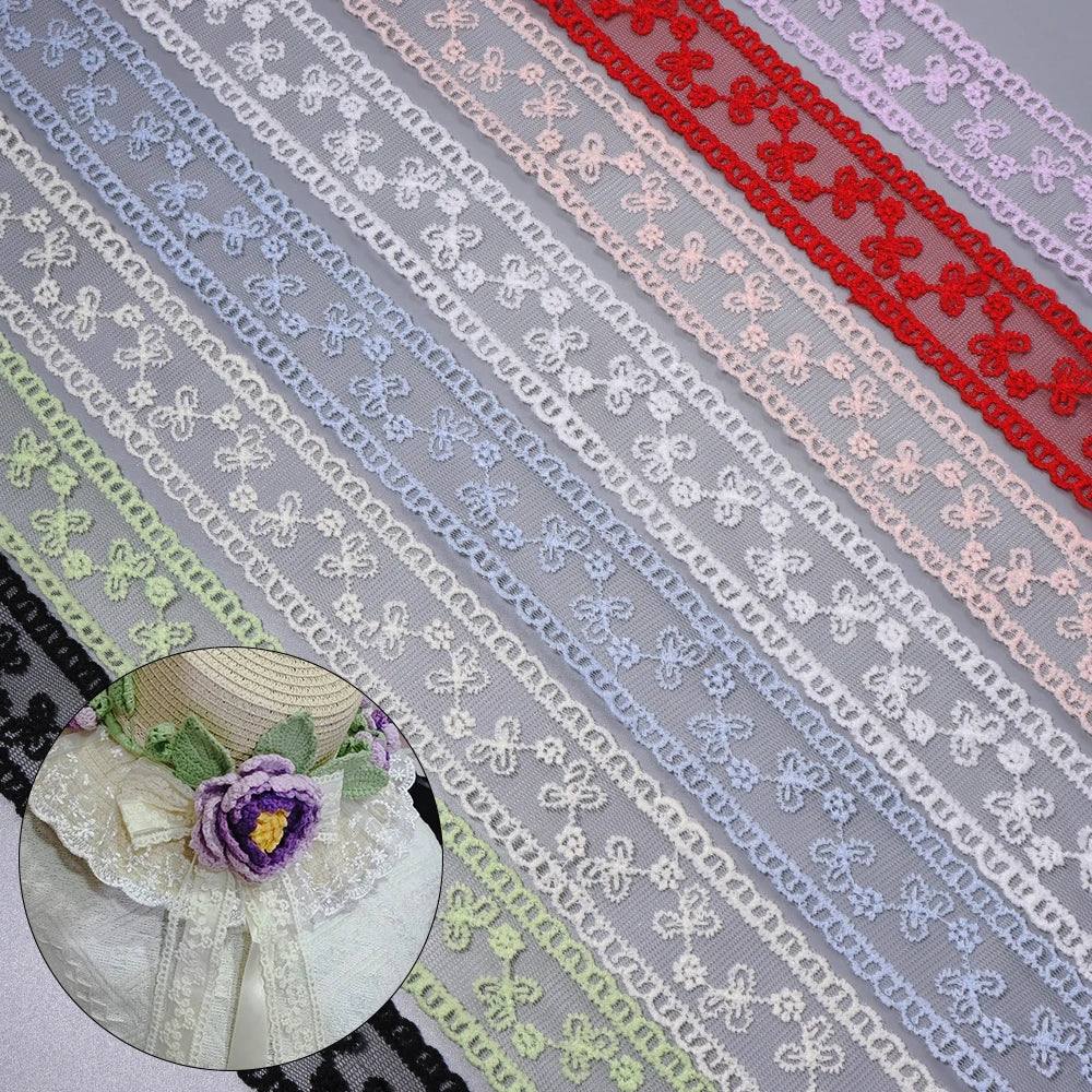 5 Yards Floral Embroidery Lace Trim Ribbon 4cm – DIY Craft Lace Trim Ribbon PLUSH