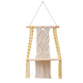 Bohemian Hand-Woven Cotton Rope Wall Hanging Tapestry 30×50cm Woven Wall Tapestry PLUSH 30X50cm yellow beige