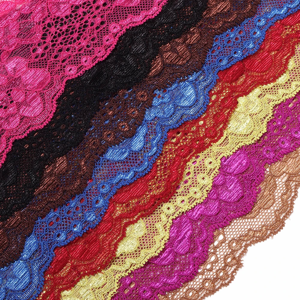 2 Yards 8cm Elastic Floral Lace Trim – DIY Sewing & Hairband Elastic Lace Trim PLUSH