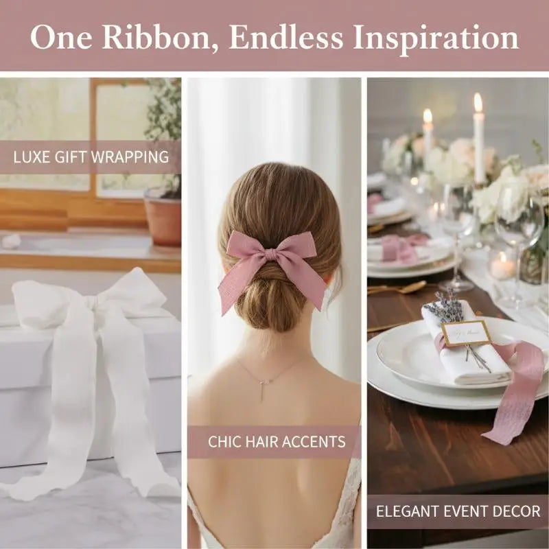 10 Yards Fishtail Wave Edge Pleated Chiffon Ribbon 2.5cm Craft Ribbon PLUSH