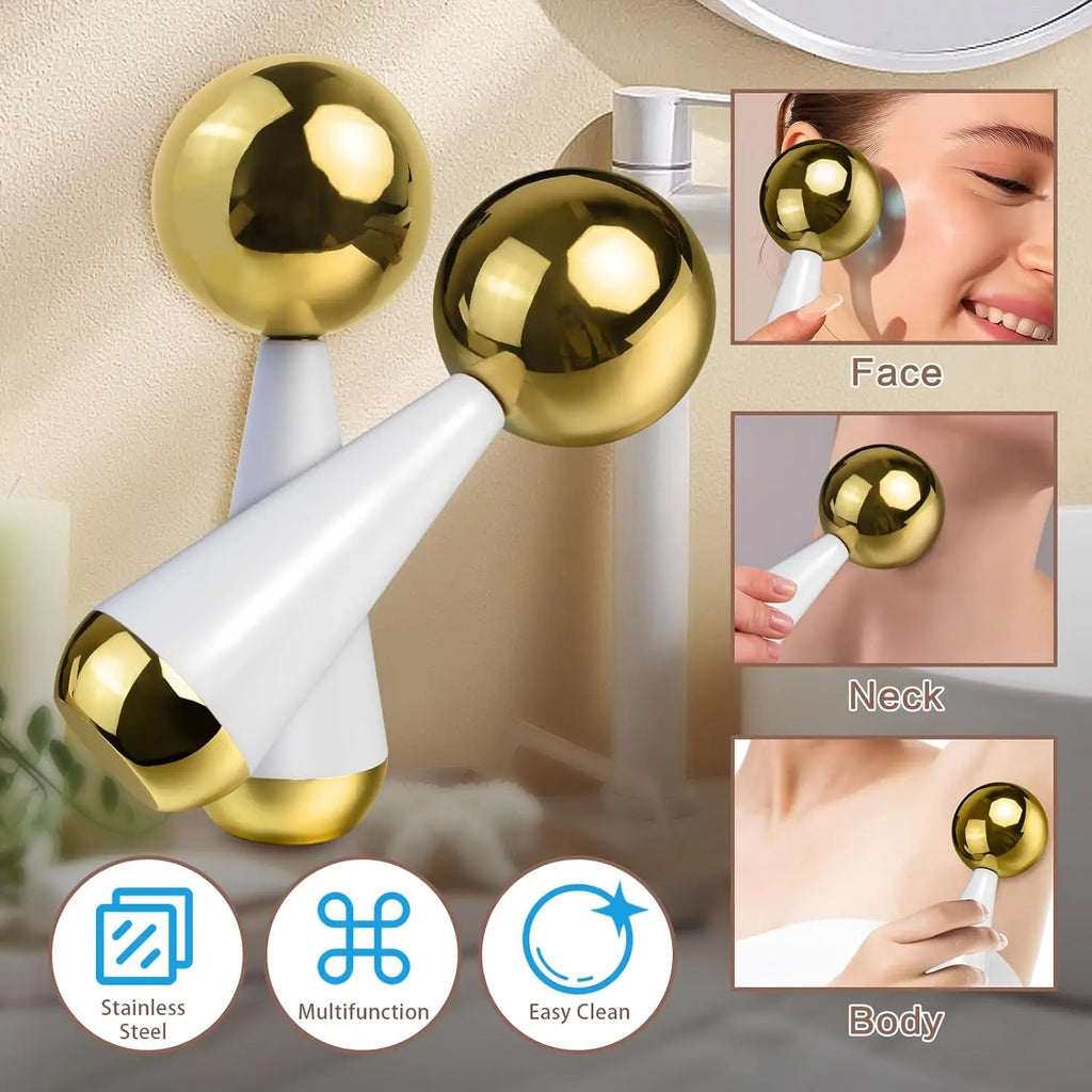 Stainless Steel Ice Globes Facial Massager – Cryo Sticks Facial Massager Tool PLUSH