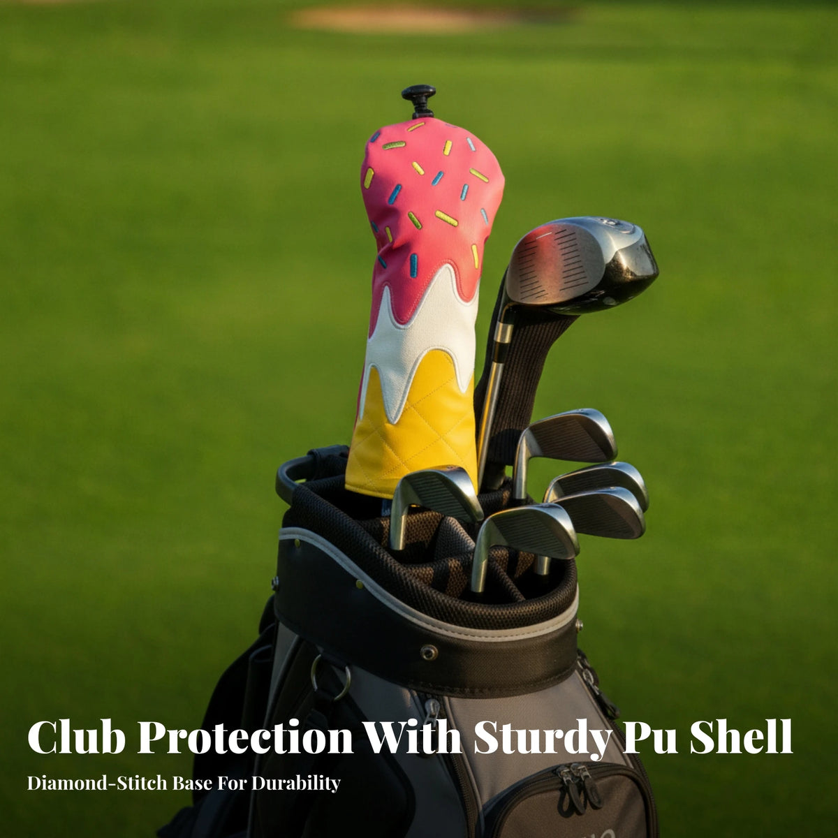 Stylish PU Golf Club Headcover – Fun Dessert Design Golf Club Headcover PLUSH