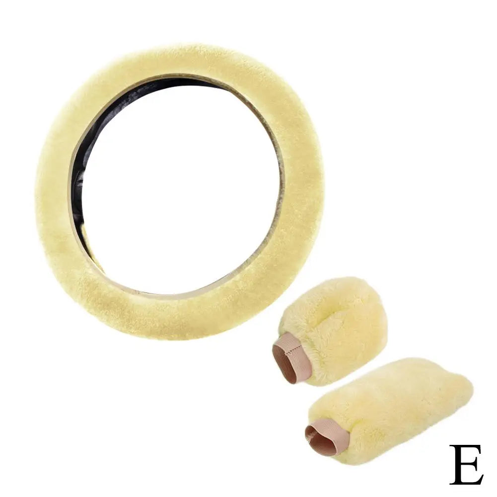 Plush Winter Car Steering Wheel Cover Set – Non-Slip Soft Steering Wheel Cover PLUSH E