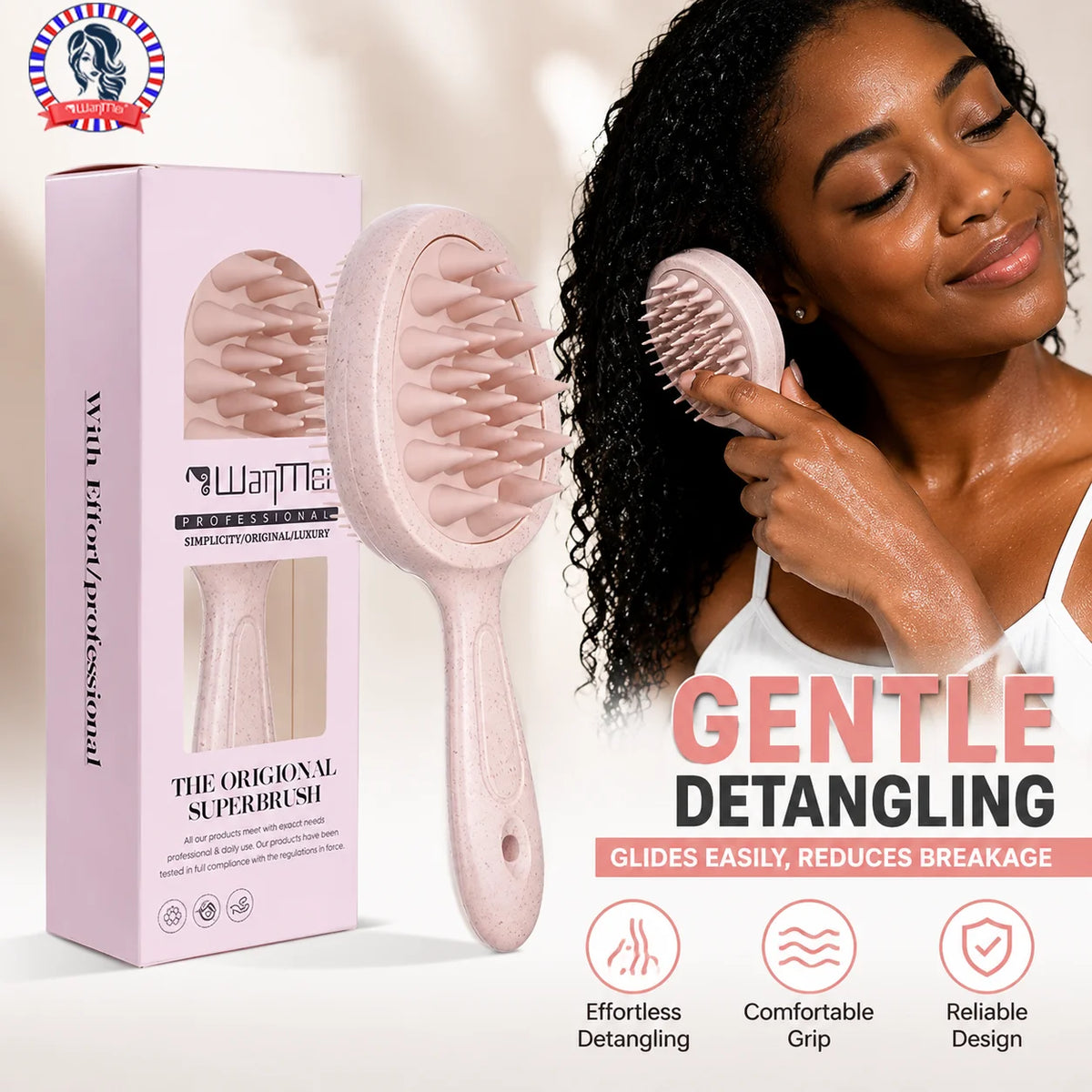 WANMEI Scalp Massage Shampoo Brush – Wet & Dry Hair Tool Scalp Massage Brush PLUSH