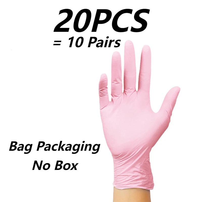Light Pink Nitrile Disposable Gloves 10–100pcs | Kitchen & Salon Disposable Nitrile Gloves PLUSH 20PCS M