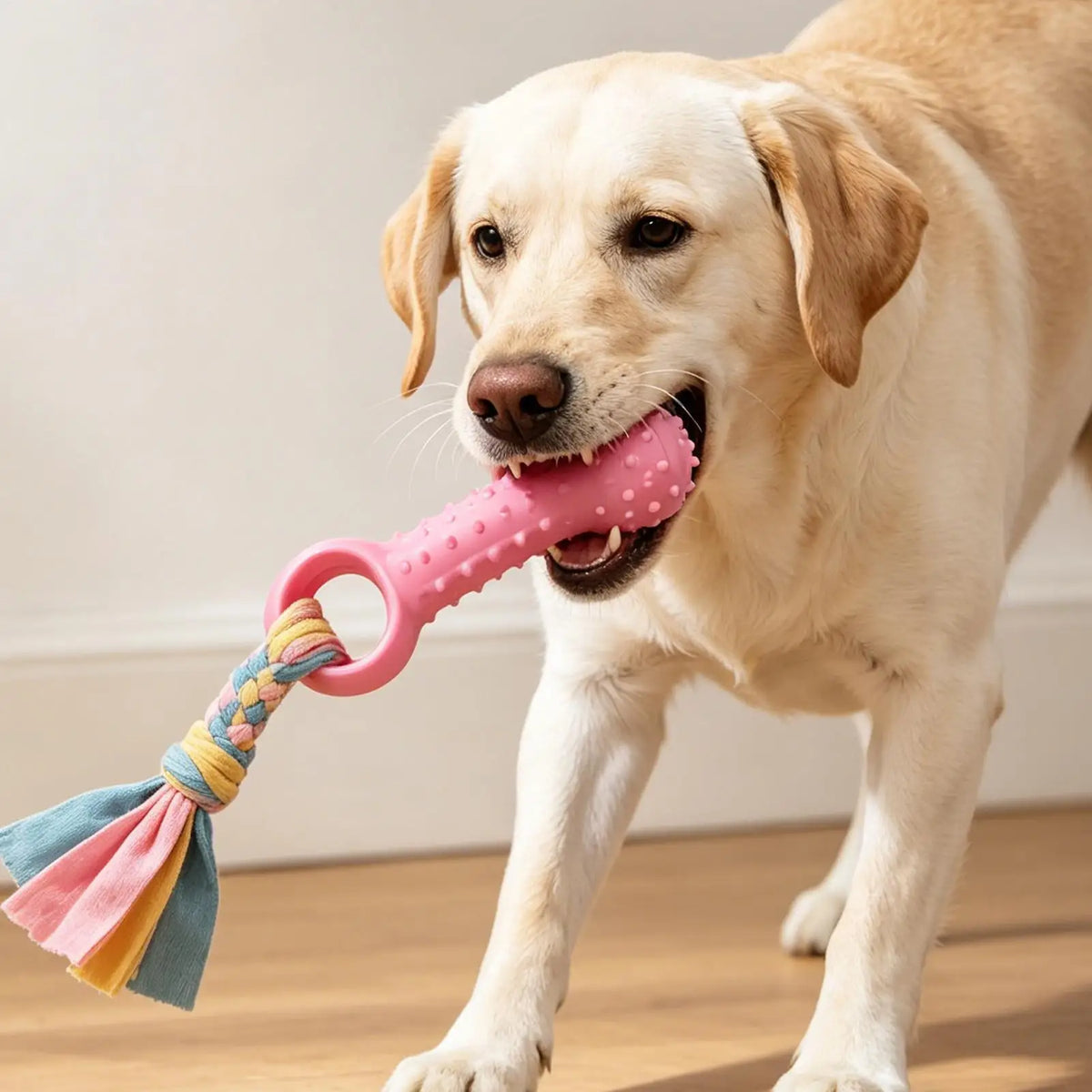 Dog Chew Toy for Teeth Cleaning – Soft Silicone Bone Dog Chew Toy PLUSH Random color