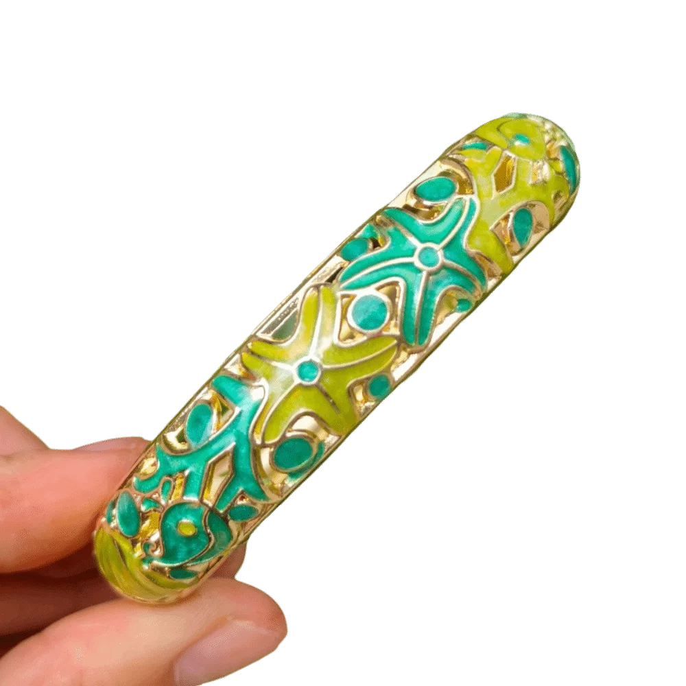 Starfish Cloisonné Enamel Bangle | Vintage Bohemian Women's Bracelet Enamel Bangle Bracelet PLUSH 12