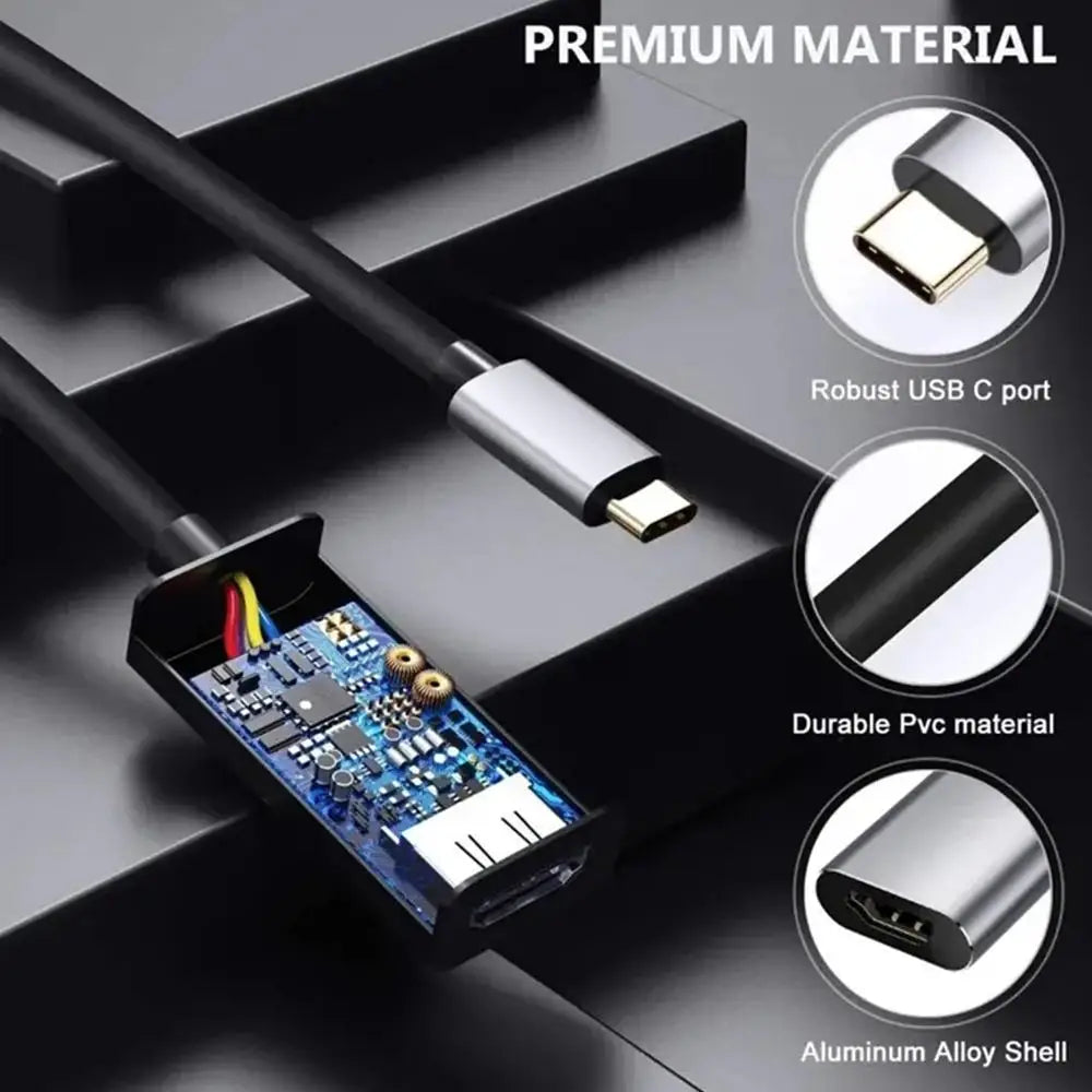 USB-C to HDMI Adapter 4K 30Hz | Type-C HD Projection Cable USB-C HDMI Adapter PLUSH