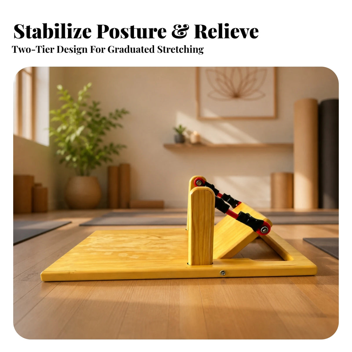 Adjustable Wooden Foot Arch Stretcher with Rope Straps Foot Arch Stretcher PLUSH