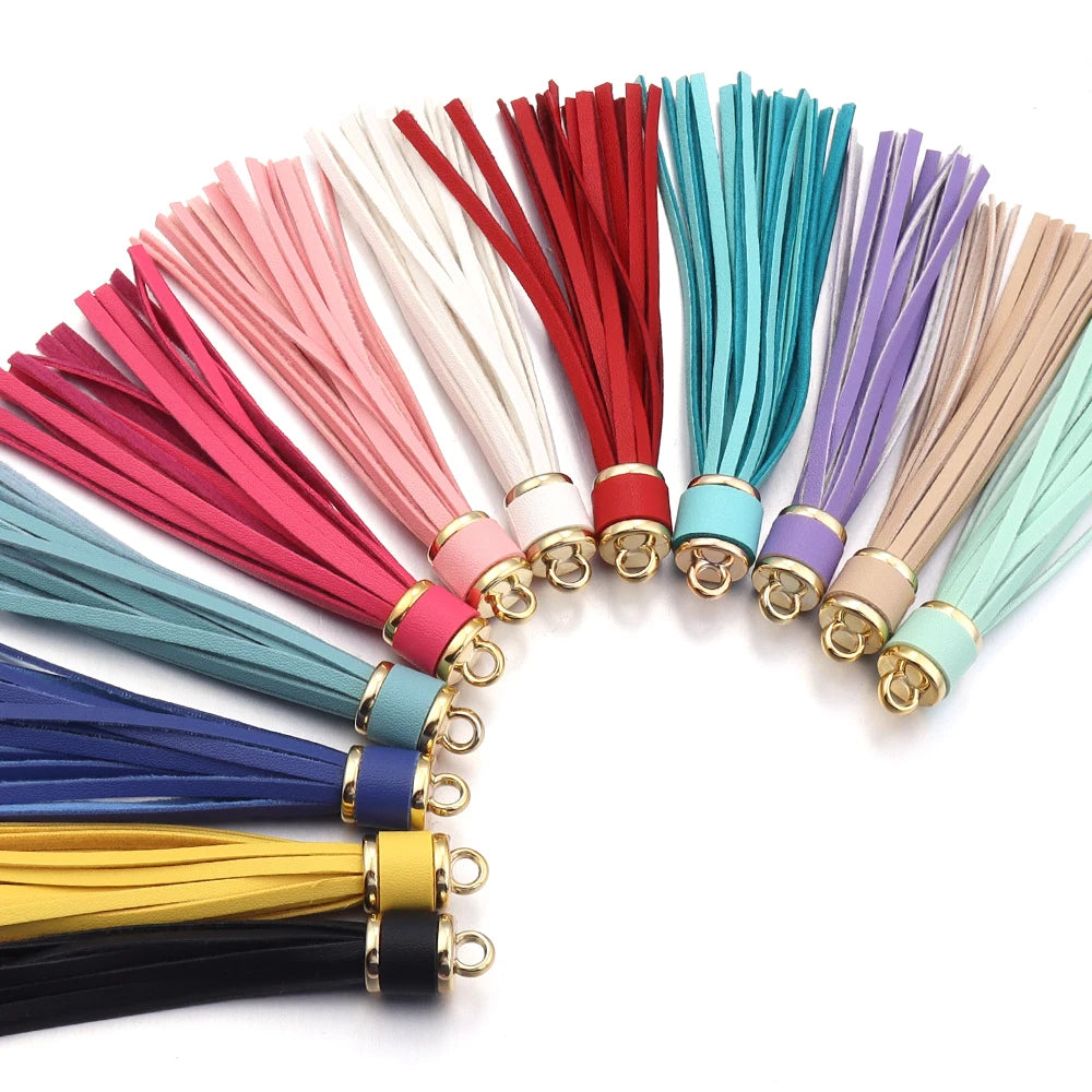 4pcs 10cm PU Leather Colorful Tassel Pendants – DIY Jewelry Tassel Jewelry Charm PLUSH