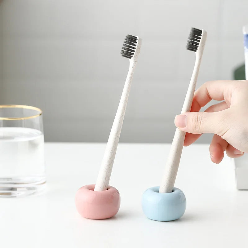 Ceramic Donut Toothbrush Holder – Bathroom Storage Stand Toothbrush Holder PLUSH