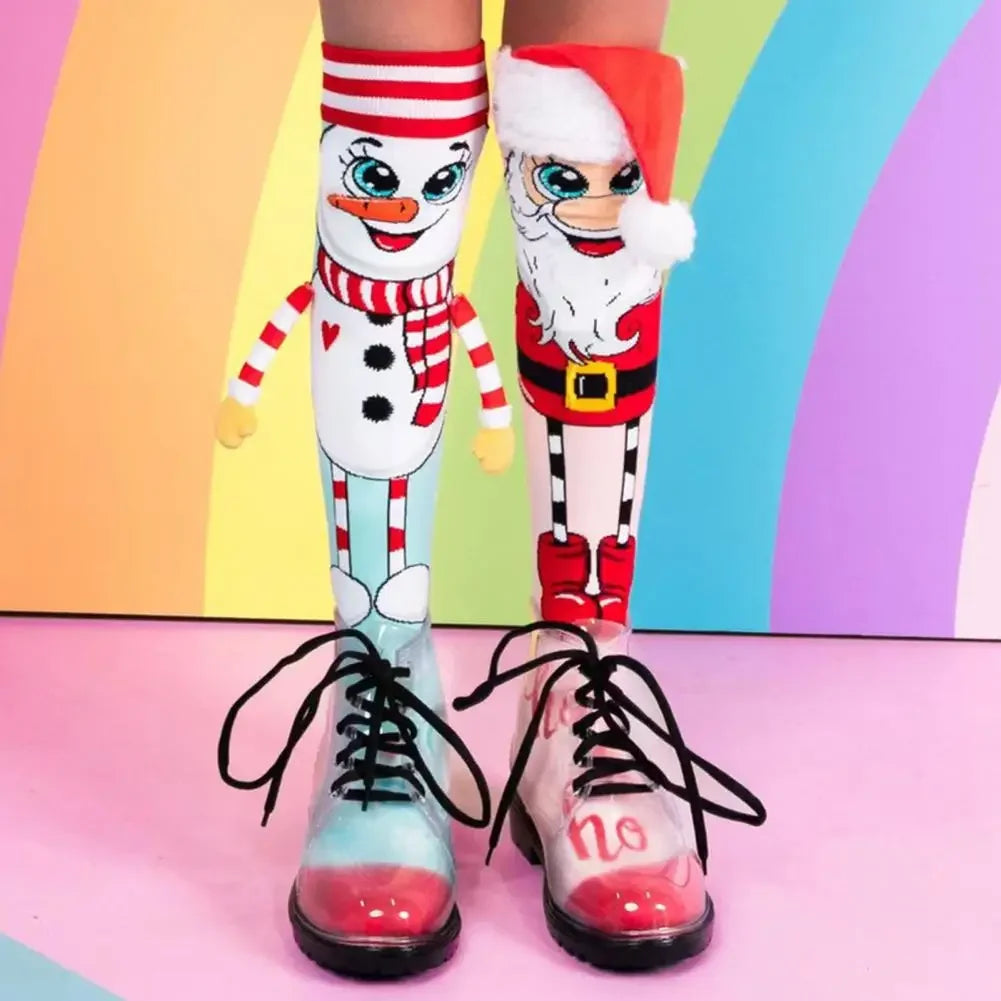 Cartoon Christmas Socks Set – Santa & Snowman Family Gift Holiday Socks Set PLUSH