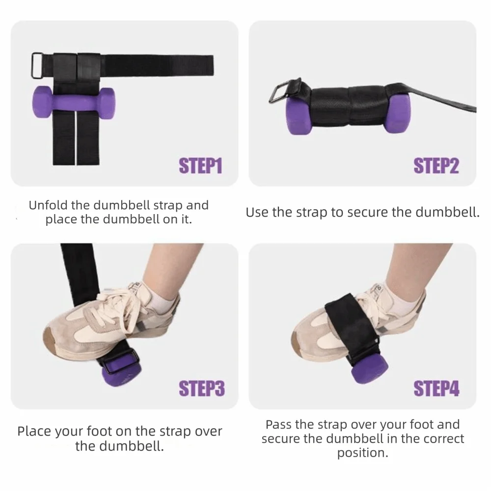 Adjustable Dumbbell Foot Strap – Ankle Weight & Tibialis Trainer Ankle Weight Strap PLUSH
