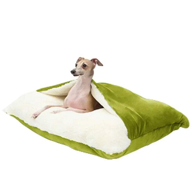 Washable Plush Pet Bed – Warm Dog & Cat Sofa Cushion Pet Bed PLUSH Plush Green L-75x60cm