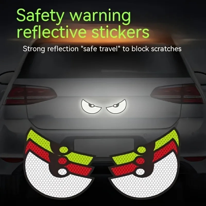 Demon Eye Reflective Stickers Car Motorcycle – 2pcs Safety Reflective Car Stickers PLUSH