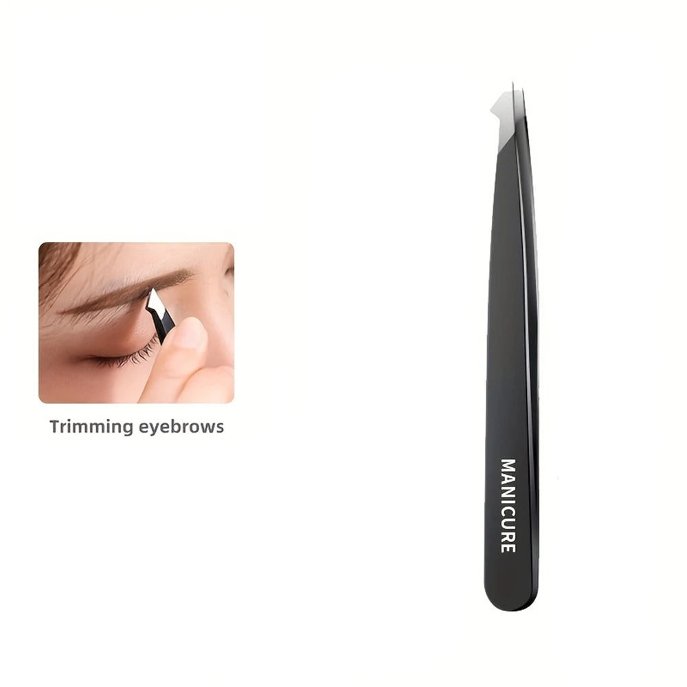 Ouriner 4-Piece Stainless Steel Eyebrow Tweezers Set Eyebrow Tweezers Set PLUSH Hooked 1pc